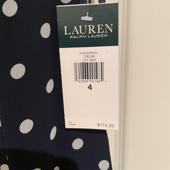 NEW Lauren Petite Polka-Dot Dress - Picture 2 of 5